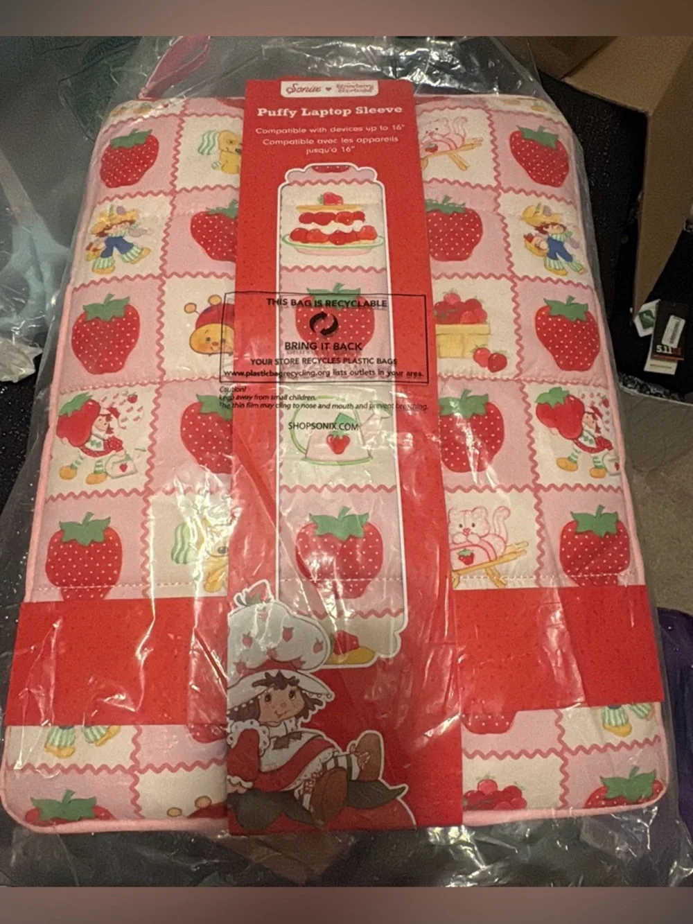 Pink Strawberry Pattern Tablet Sleeve